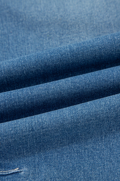 High Rise Seamed Cuffed Barrel Leg Jeans