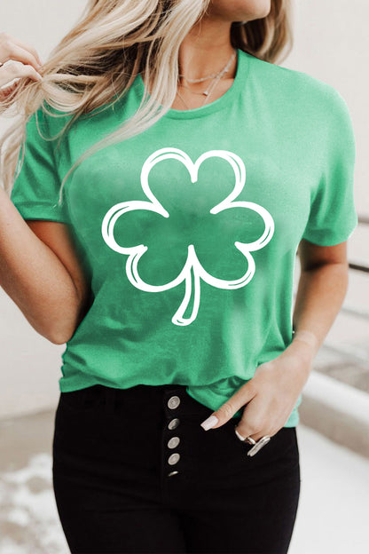 Bright Green Shamrock Graphic St Patrick’s Day Tee