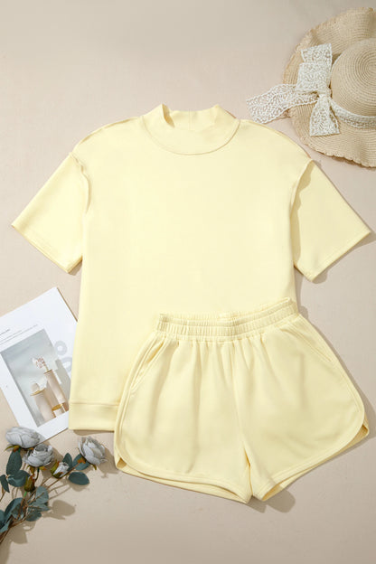 Oversized Two Piece Set Women Casual Tee Shorts Outfit