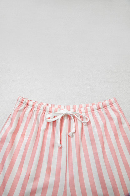 Women's Preppy Striped Color Block Matching Set