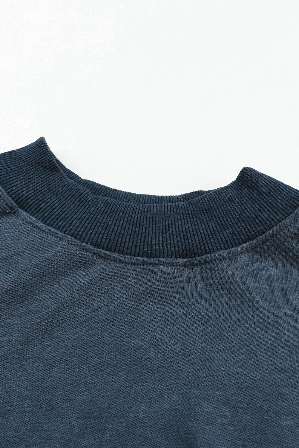 Washed Sky Blue Drop Shoulder Crew Neck Sweatshirt