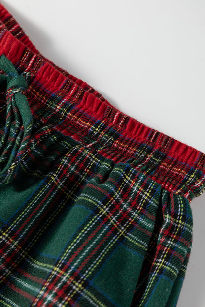 Plaid Pajama Set – Long Sleeve & Shorts