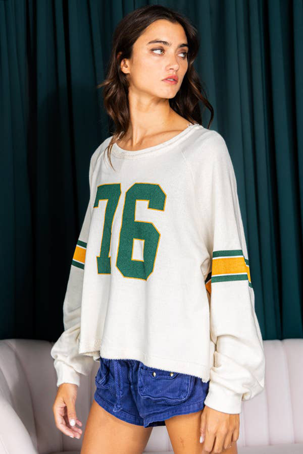 Vintage 76 Graphic Raglan Long Sleeve Sporty Tee