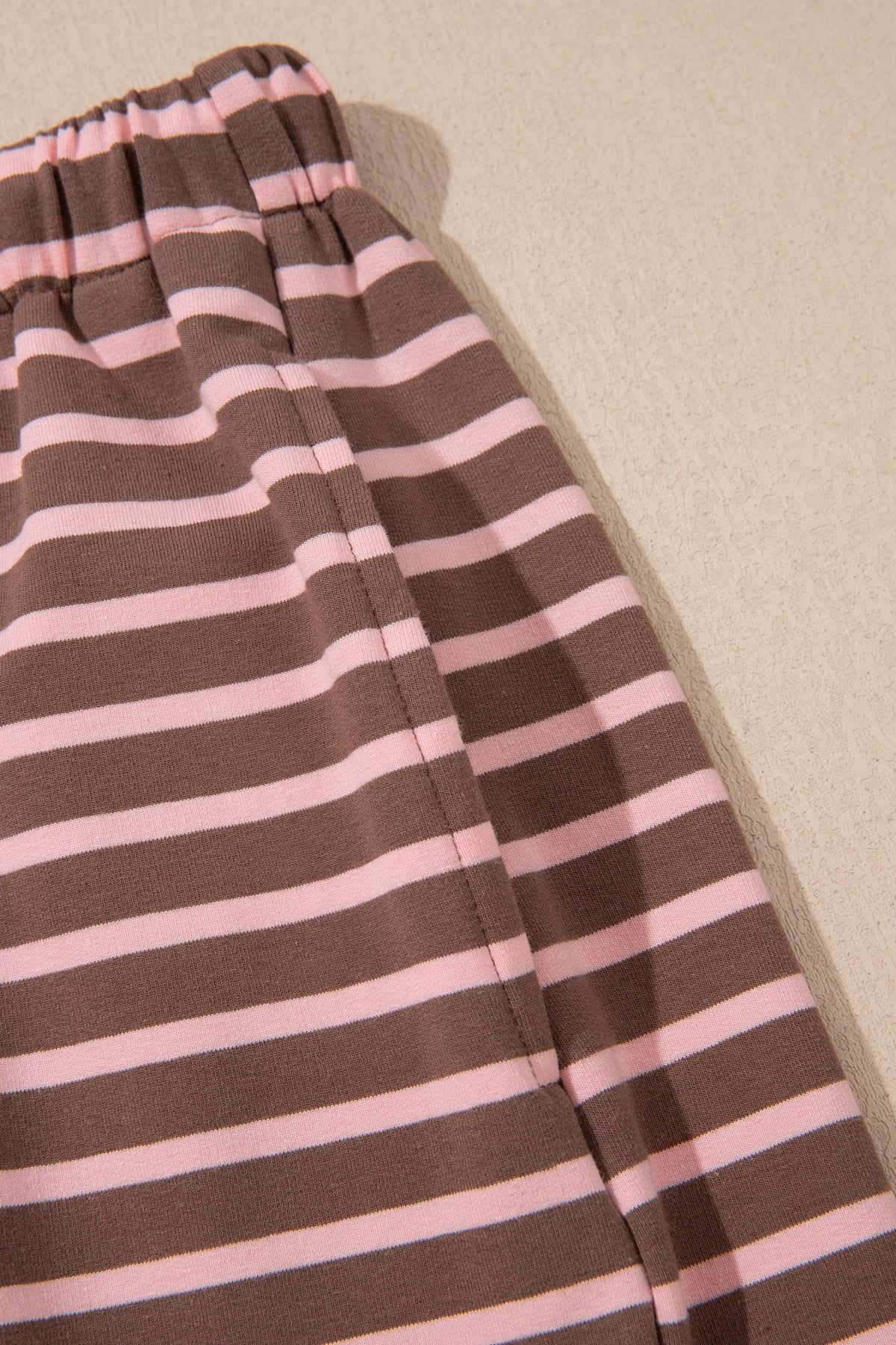 Women's Preppy Striped Collared Drawstring 2-Piece Set