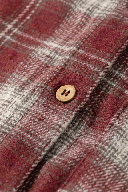 Color Block Plaid Button Down Oversized Flannel Shirt