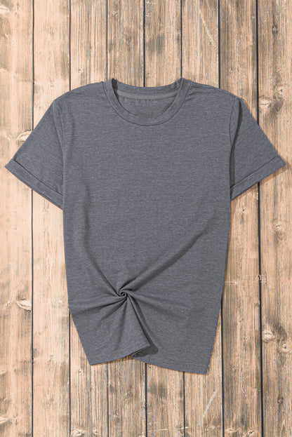 White Casual Crew Neck Short Sleeve Basic Tee