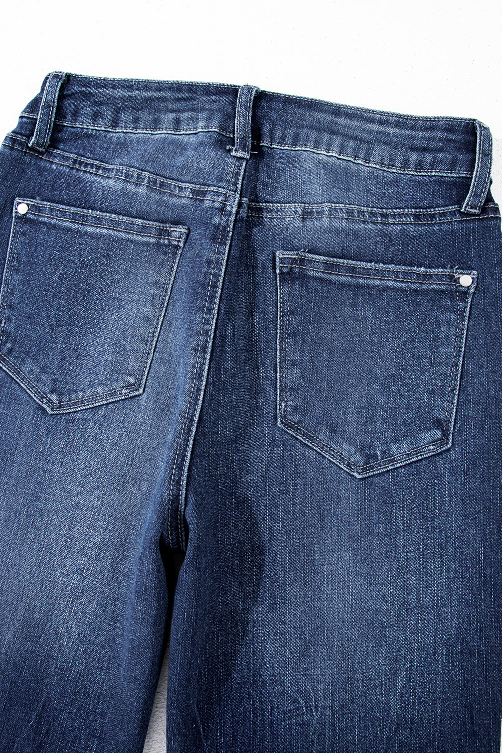 High Waist Flared Jeans with Raw Hem