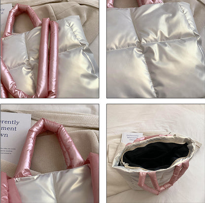 Light Down Cotton Padded Shoulder Padding Tote Bag