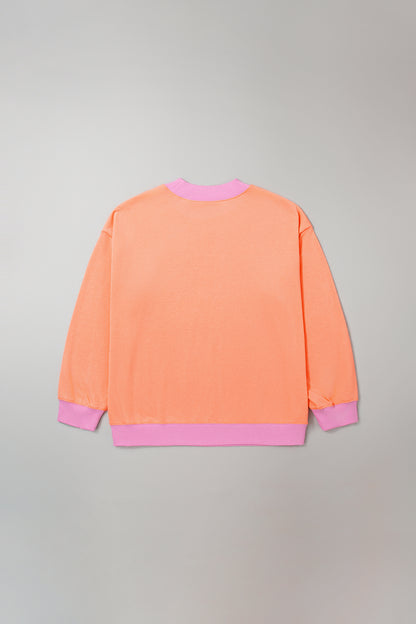 Contrast Trim Relaxed Fit Plus Size Sweatshirt