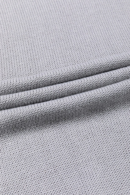 Colorblock Bishop Sleeve Ribbed Knit Sweater