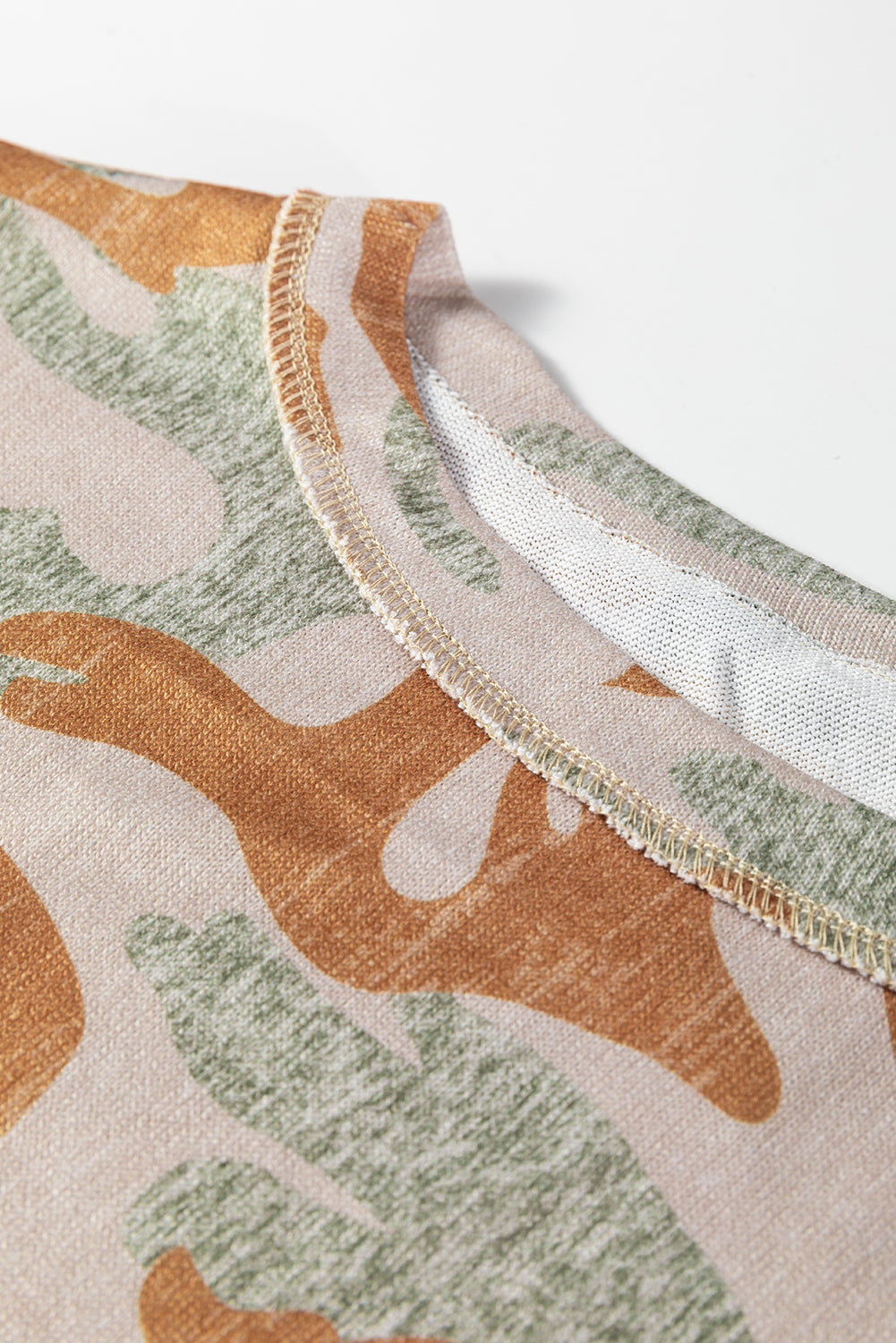 Retro Camo Drop Shoulder Oversized Sweatshirt for Women