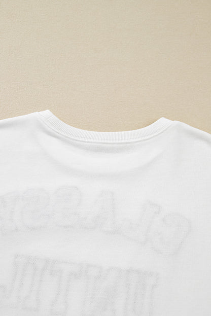 CLASSY UNTIL KICKOFF Football Graphic Oversized Sweatshirt