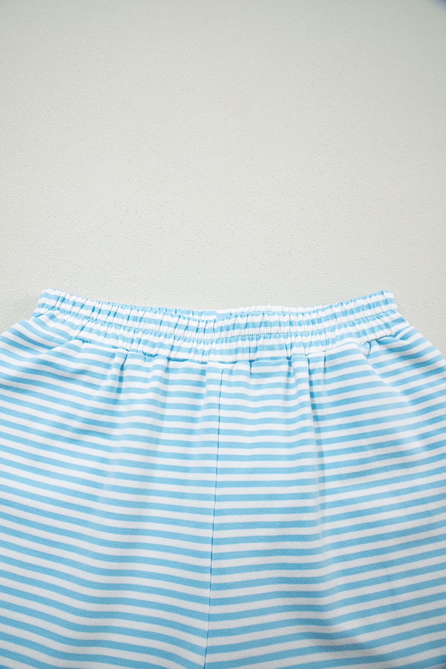 Pink Stripe Oversized Mock Neck Sweatshirt Shorts Set