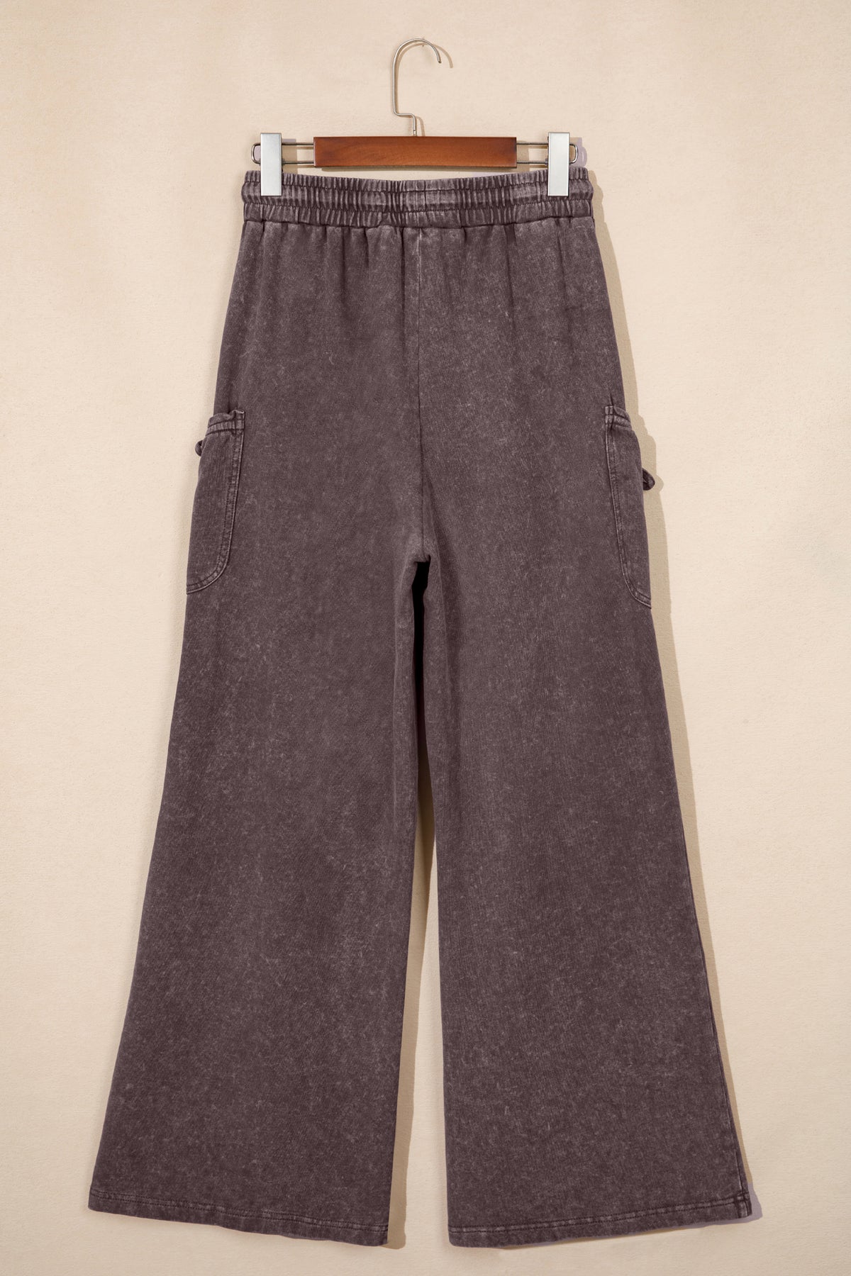 Women's Mineral Wash Cargo Pants with Drawstring Waist