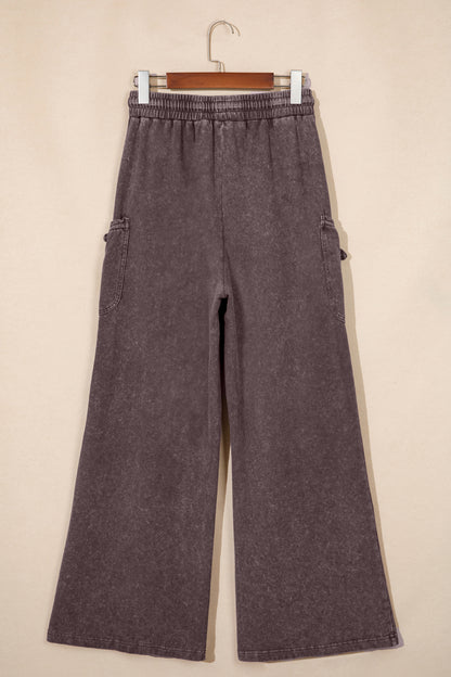 Women's Mineral Wash Cargo Pants with Drawstring Waist