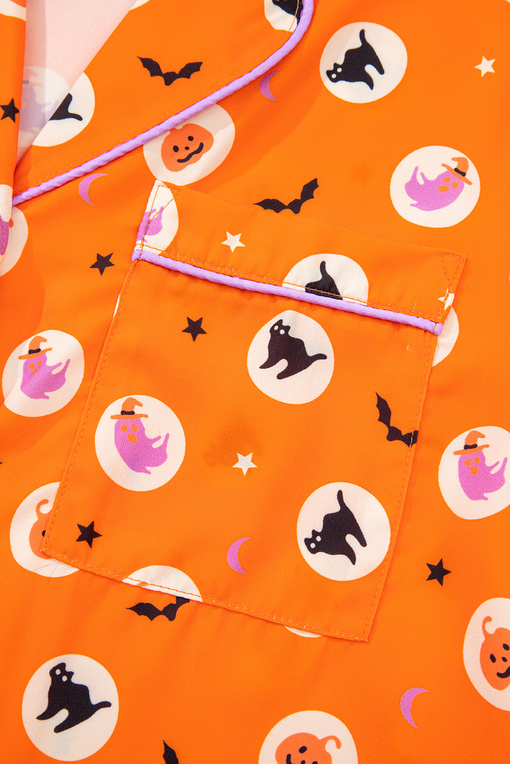 Women's Halloween Pumpkin Print Long Sleeve Pajama Set