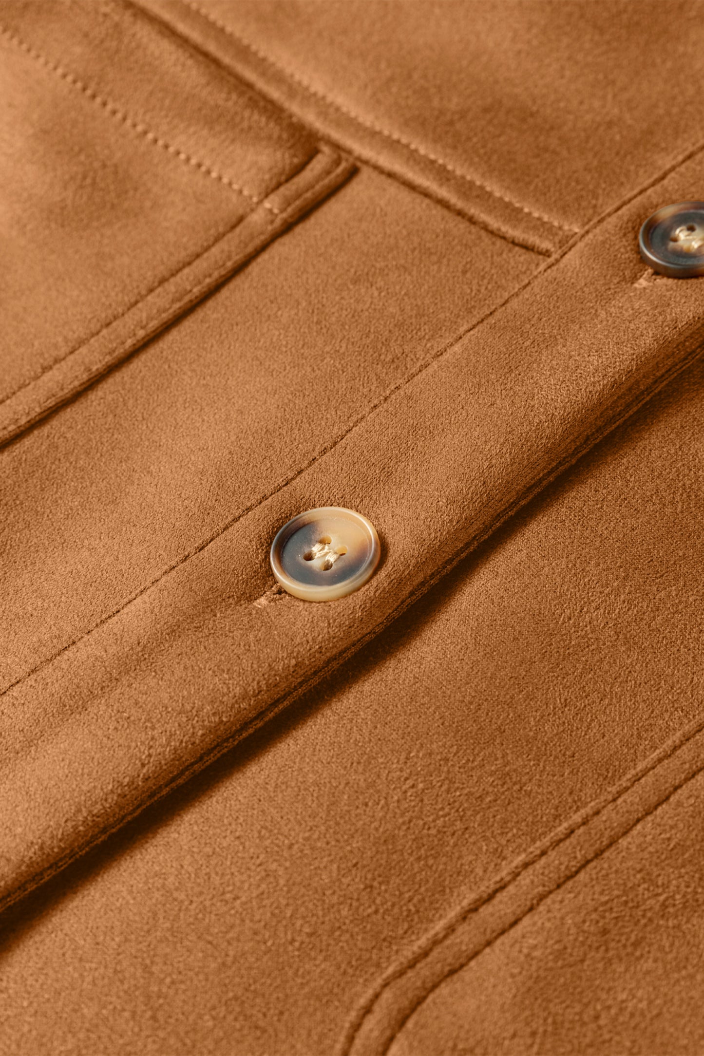 Faux Suede Laser Cut Button Down Retro Western Jacket