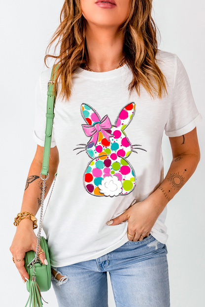 Easter Bunny Polka Dot Bow Graphic Tee