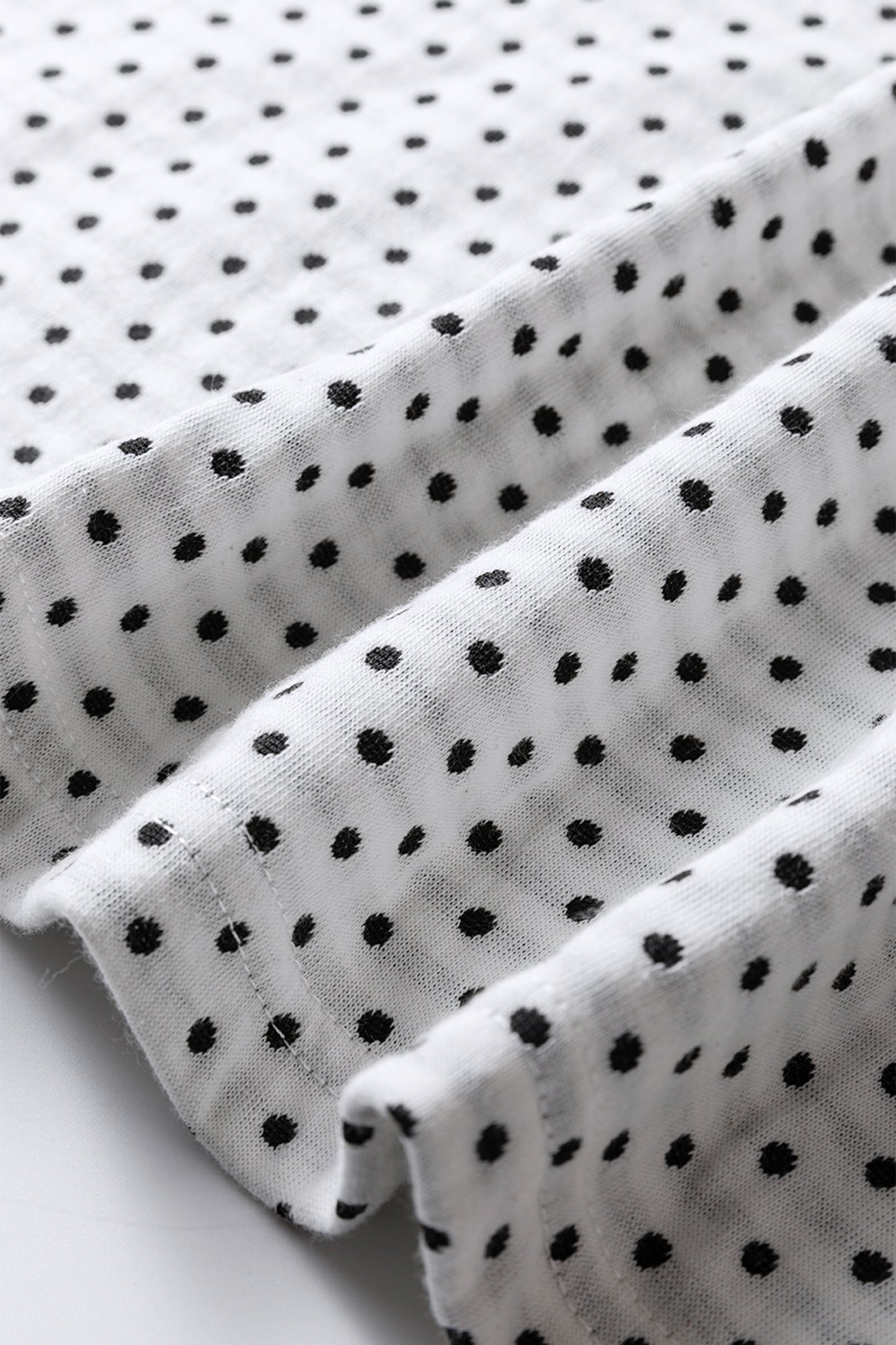 Plus Size Polka Dot Patchwork Sleeve Henley Top