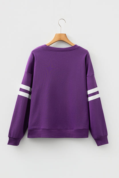 Varsity Stripe Drop Shoulder Oversized Women’s Sweatshirt