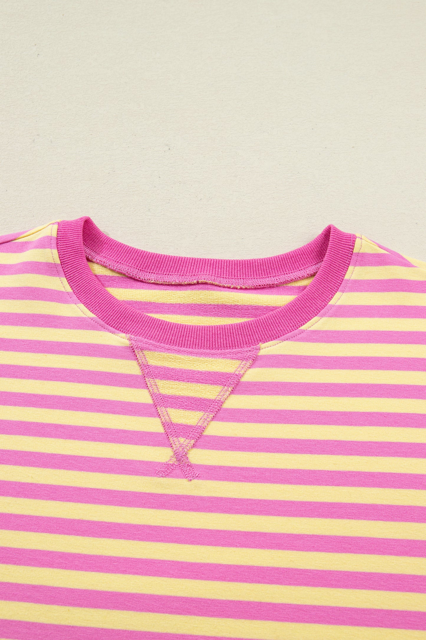 Striped Two Piece Lounge Set Womens Tee and Shorts