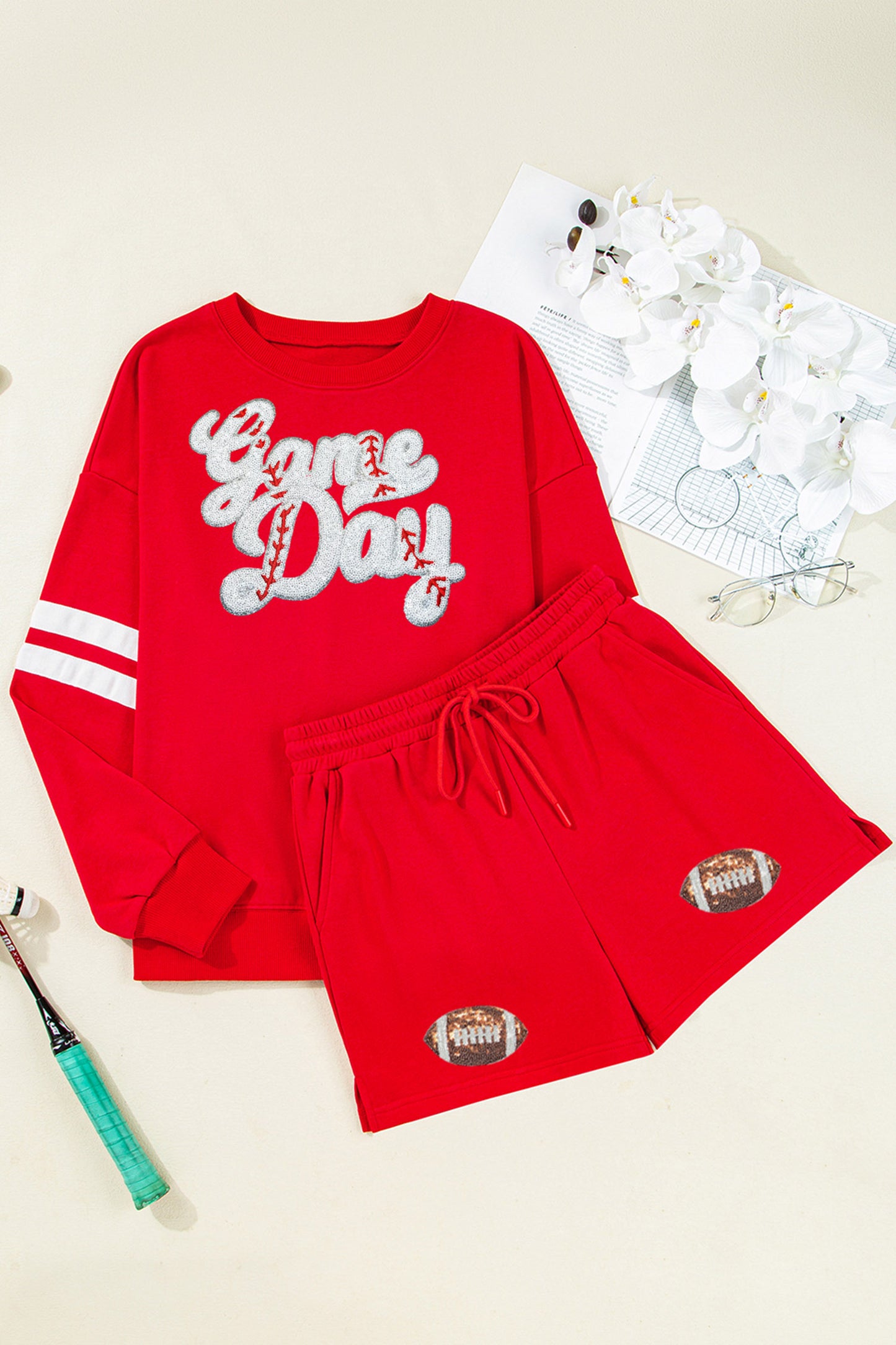 Back to School Gameday Graphic Sweatshirt Shorts Set
