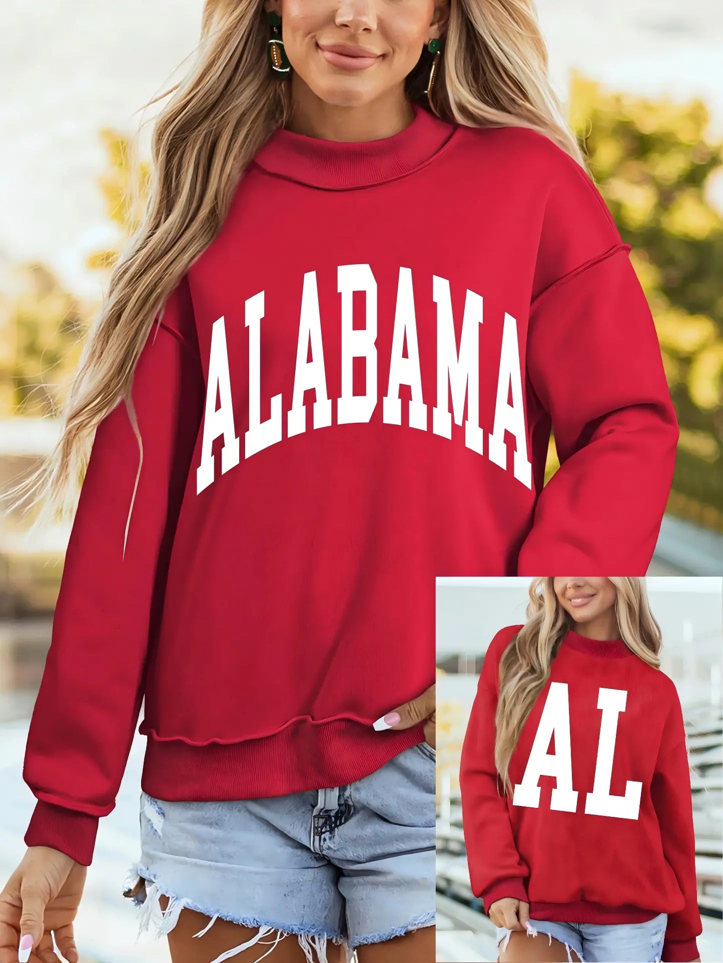 Alabama AL Reversible Game Day Mock Neck Sweatshirt