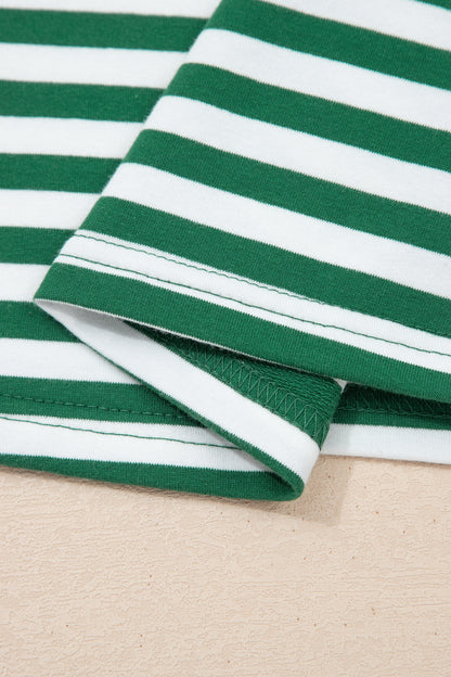 Striped Two Piece Lounge Set Womens Tee and Shorts
