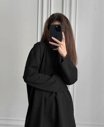 Loose Fit Cotton Long Sleeve Casual T Shirt for Women