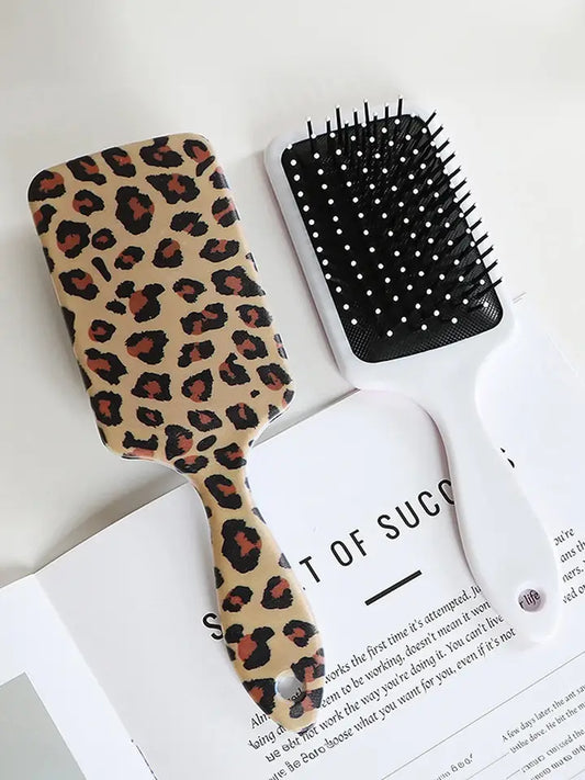 Leopard Print Paddle Hair Brush Detangling Wet Dry