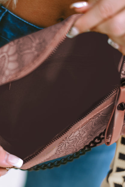 Black Crossbody Belt Bag with Contrast Strap and Coin Purse