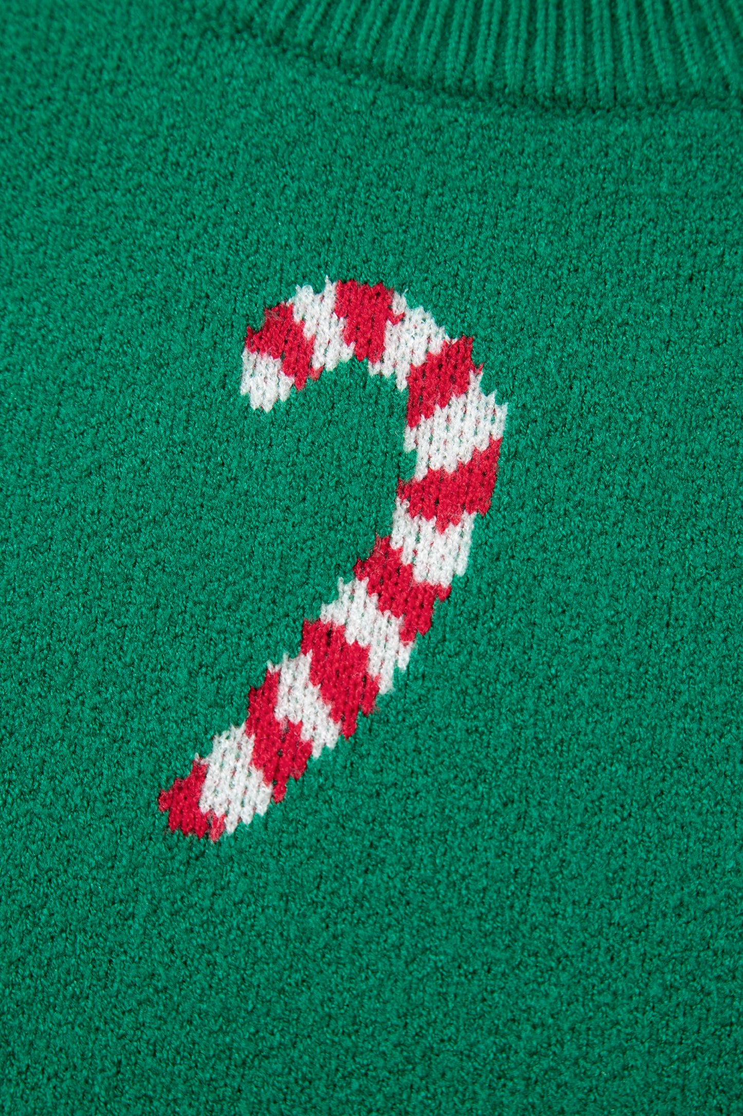 Sachet Pink Christmas Candy Cane Holiday Drop Shoulder Sweater