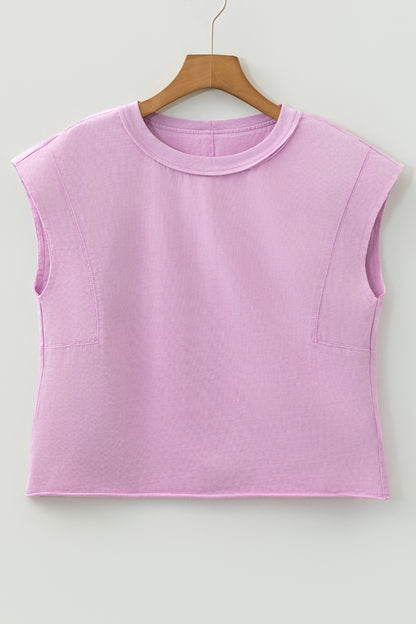 Medium Grey Mineral Wash Boxy Cotton Tank Top