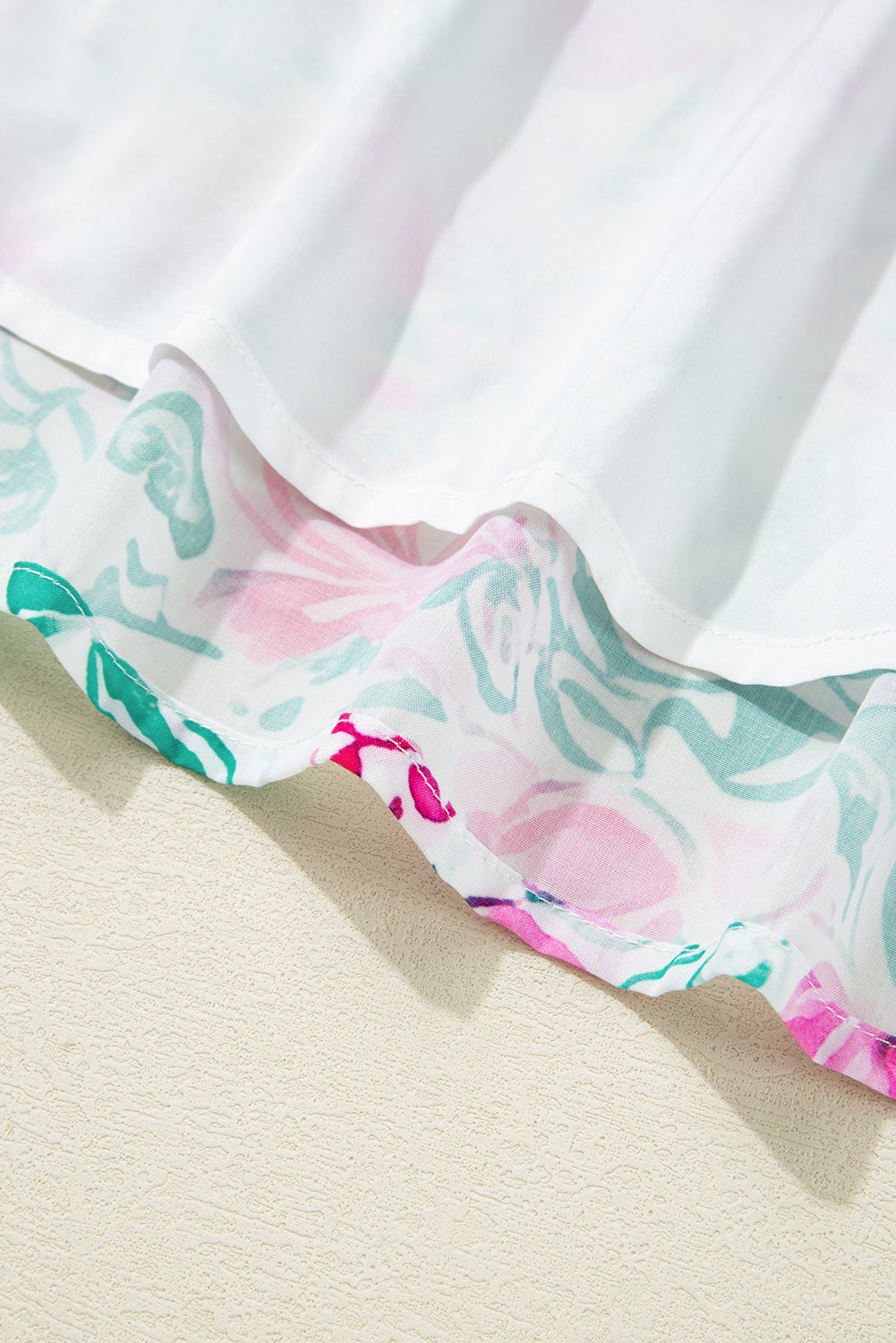 Easter Floral Square Neck Plus Size Mini Dress
