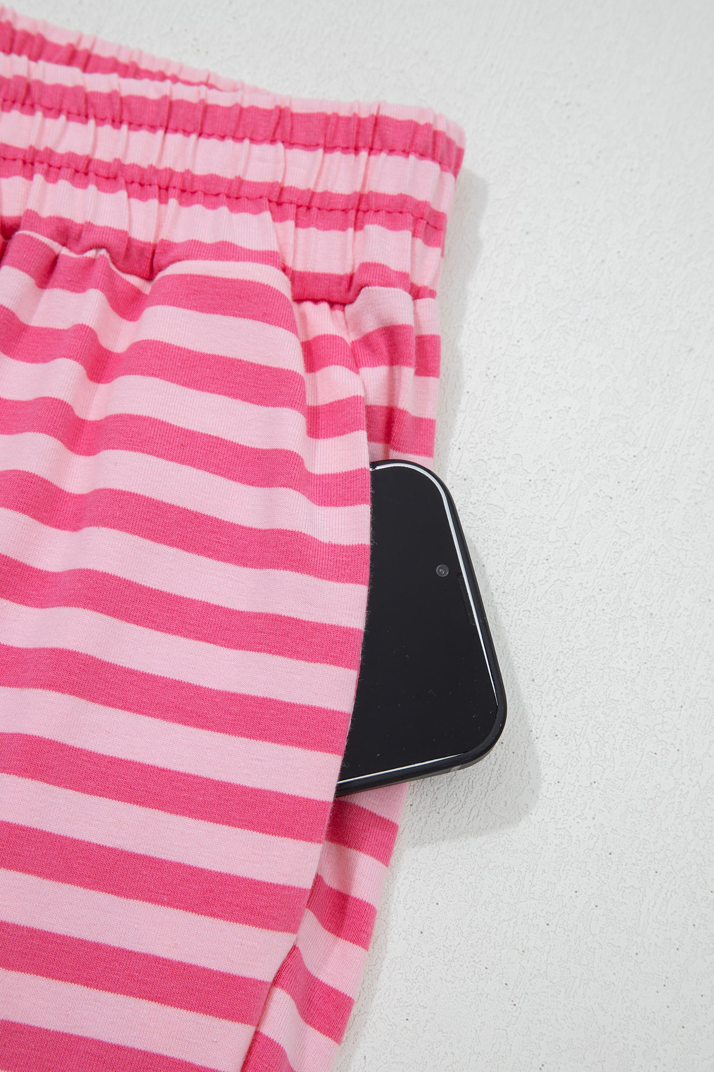Striped Lounge Set Long Sleeve Top Wide Leg Pants