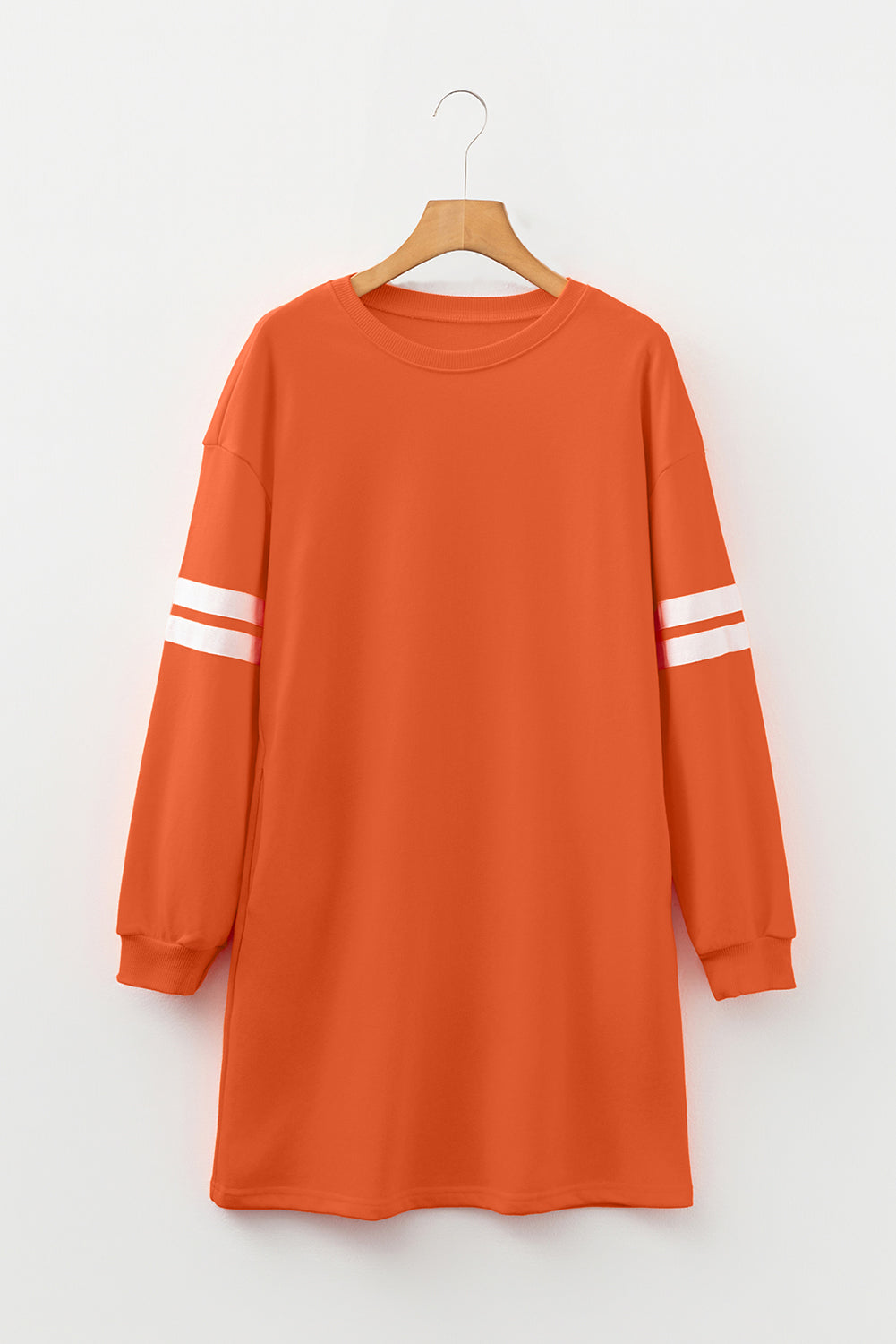 Customizable Varsity Stripe Sleeve Sweatshirt Dress Game Day