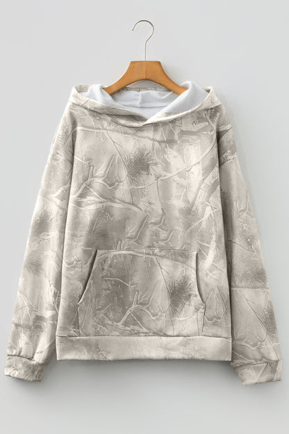 Woodland Camo Oversized Hoodie Pullover for Women
