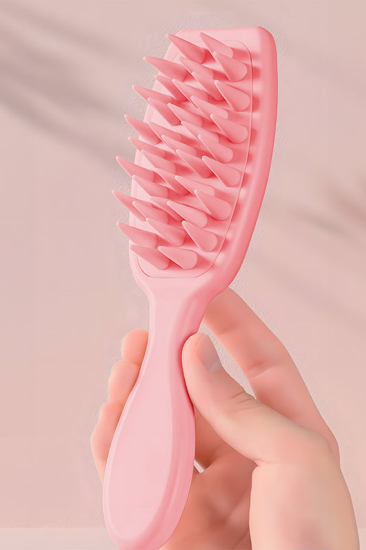 Silicone Scalp Massager Hair Brush Detangling Pink