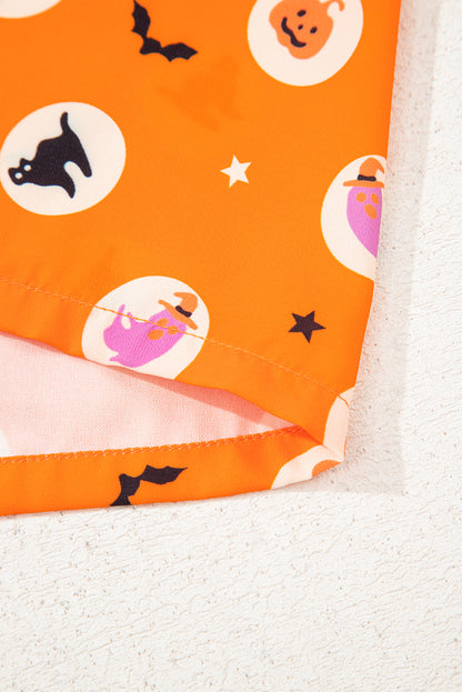 Women's Halloween Pumpkin Print Long Sleeve Pajama Set