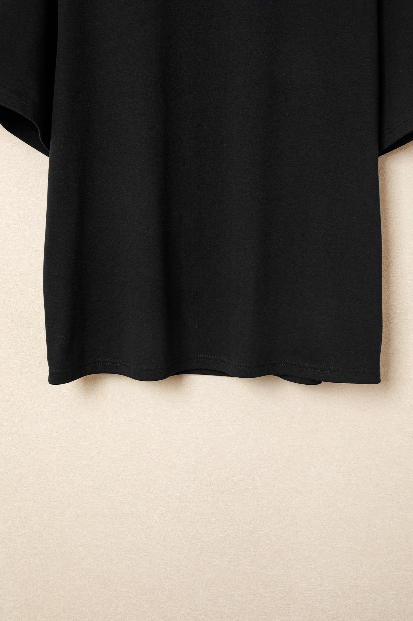 Dark Blue Oversized Mock Neck Tee Casual Relaxed Top