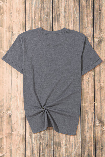 White Casual Crew Neck Short Sleeve Basic Tee