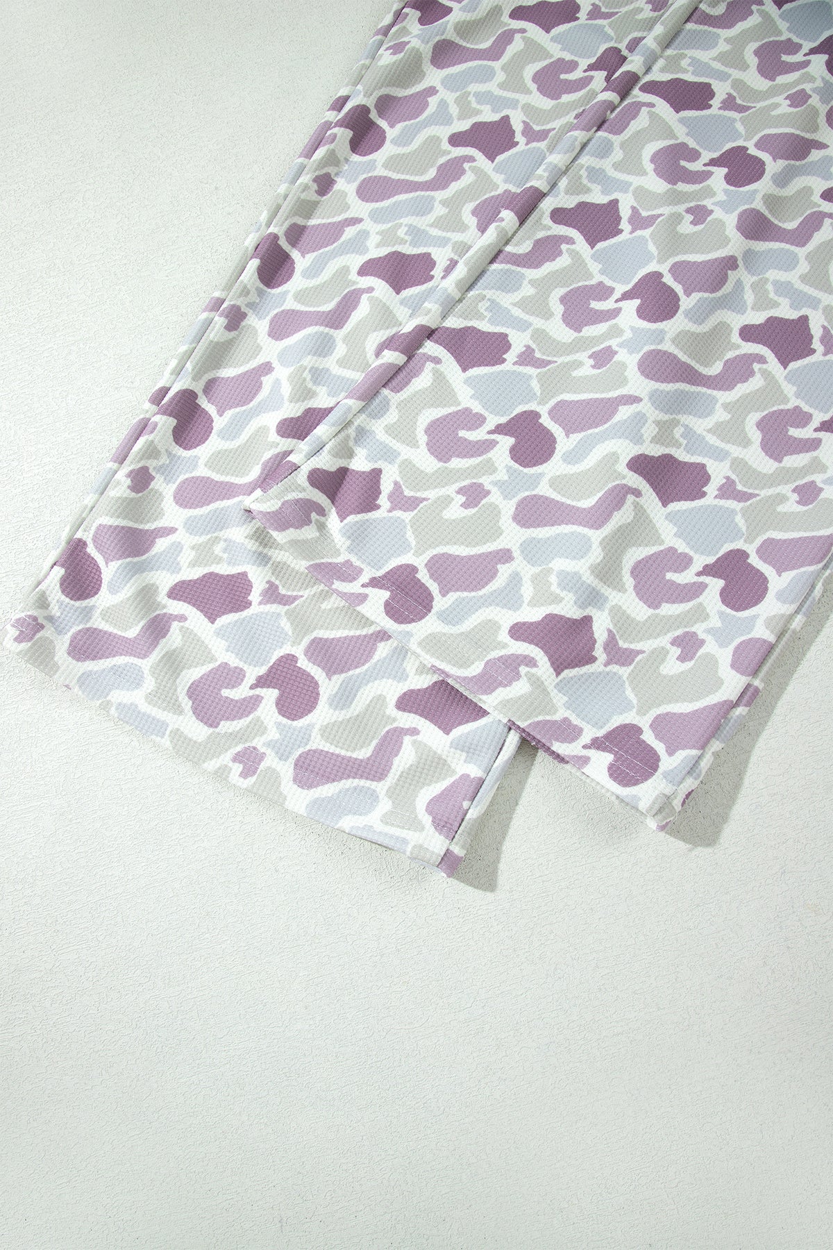 Pastel Camo Print Drawstring Wide Leg Pants