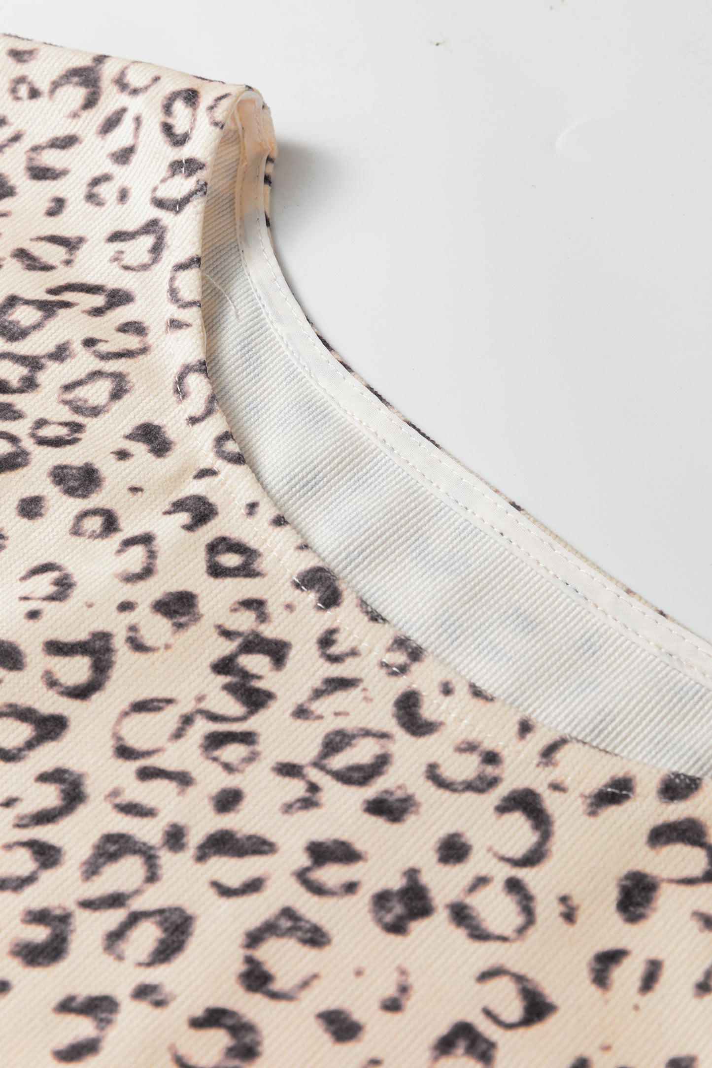 Apricot Leopard Print Side Tie Sleeveless Blouse