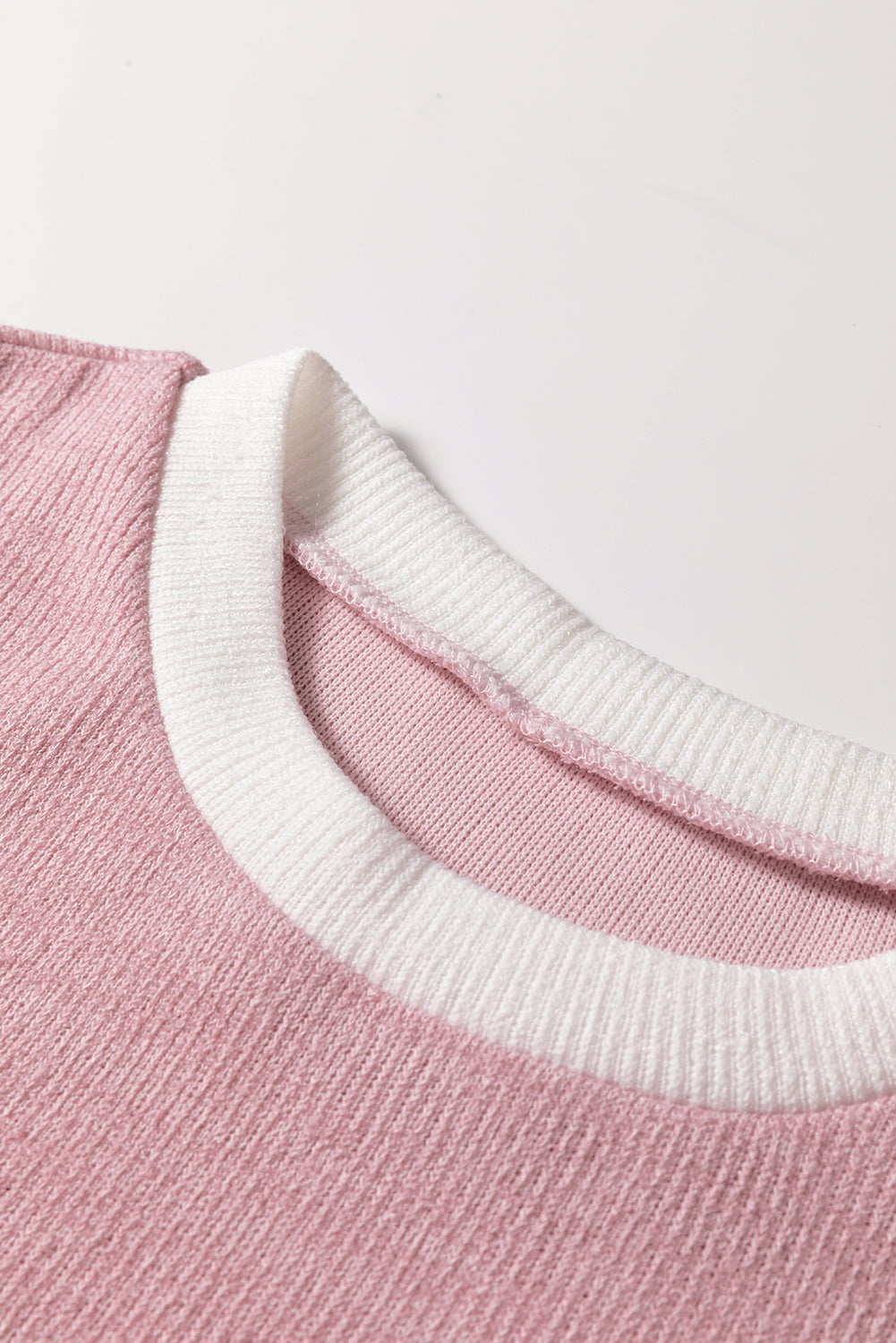 Women's Knit Top with Contrast Trim and Drop Shoulder