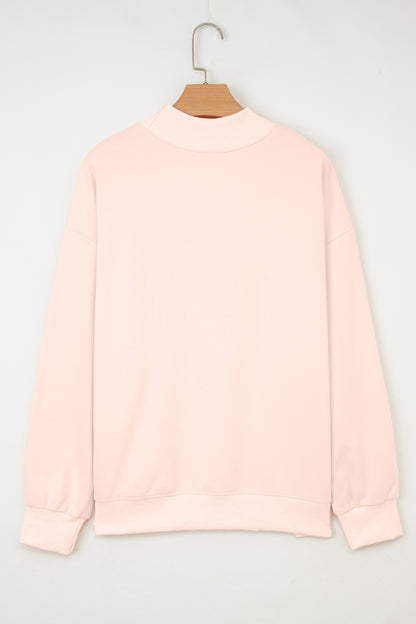Oversized Mock Neck Sweatshirt Casual Loose Pullover