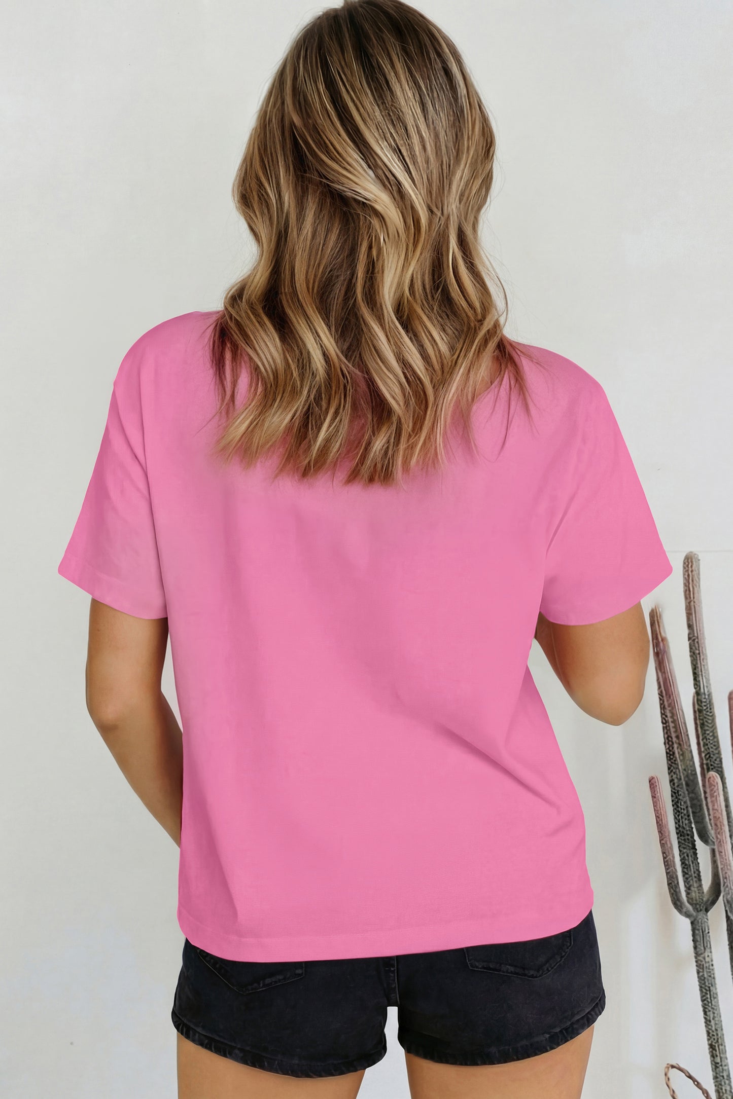 Dark Blue Oversized Mock Neck Tee Casual Relaxed Top