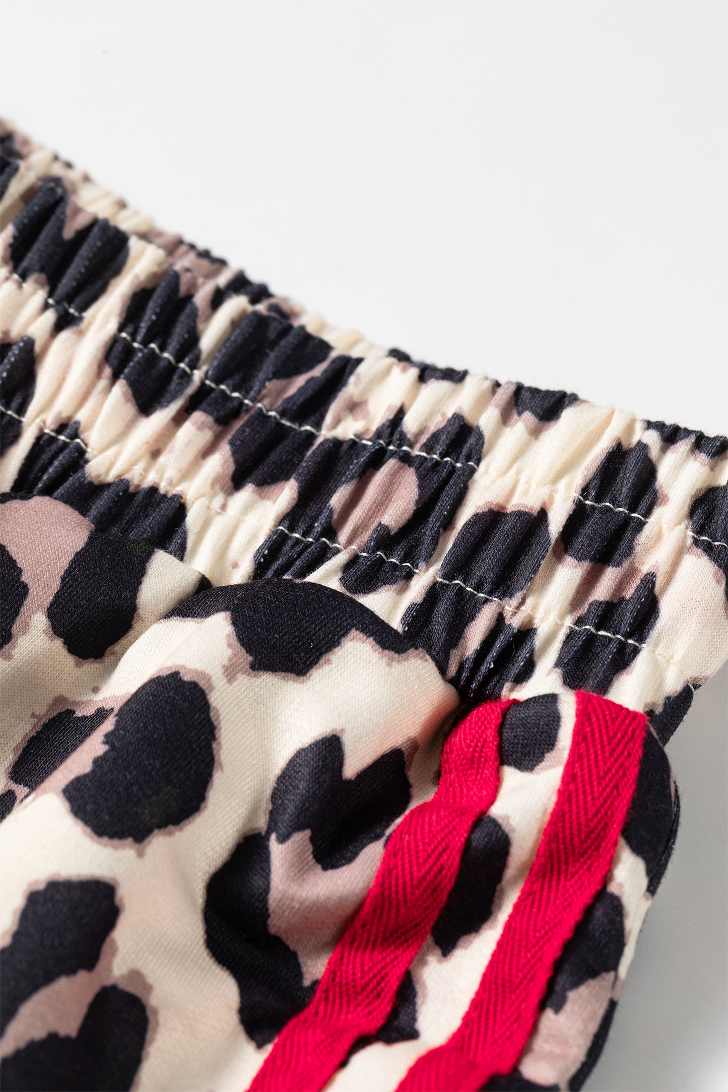 Leopard Print Tie Waist Wide Leg Lounge Pants Women