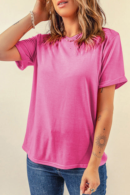 White Casual Crew Neck Short Sleeve Basic Tee