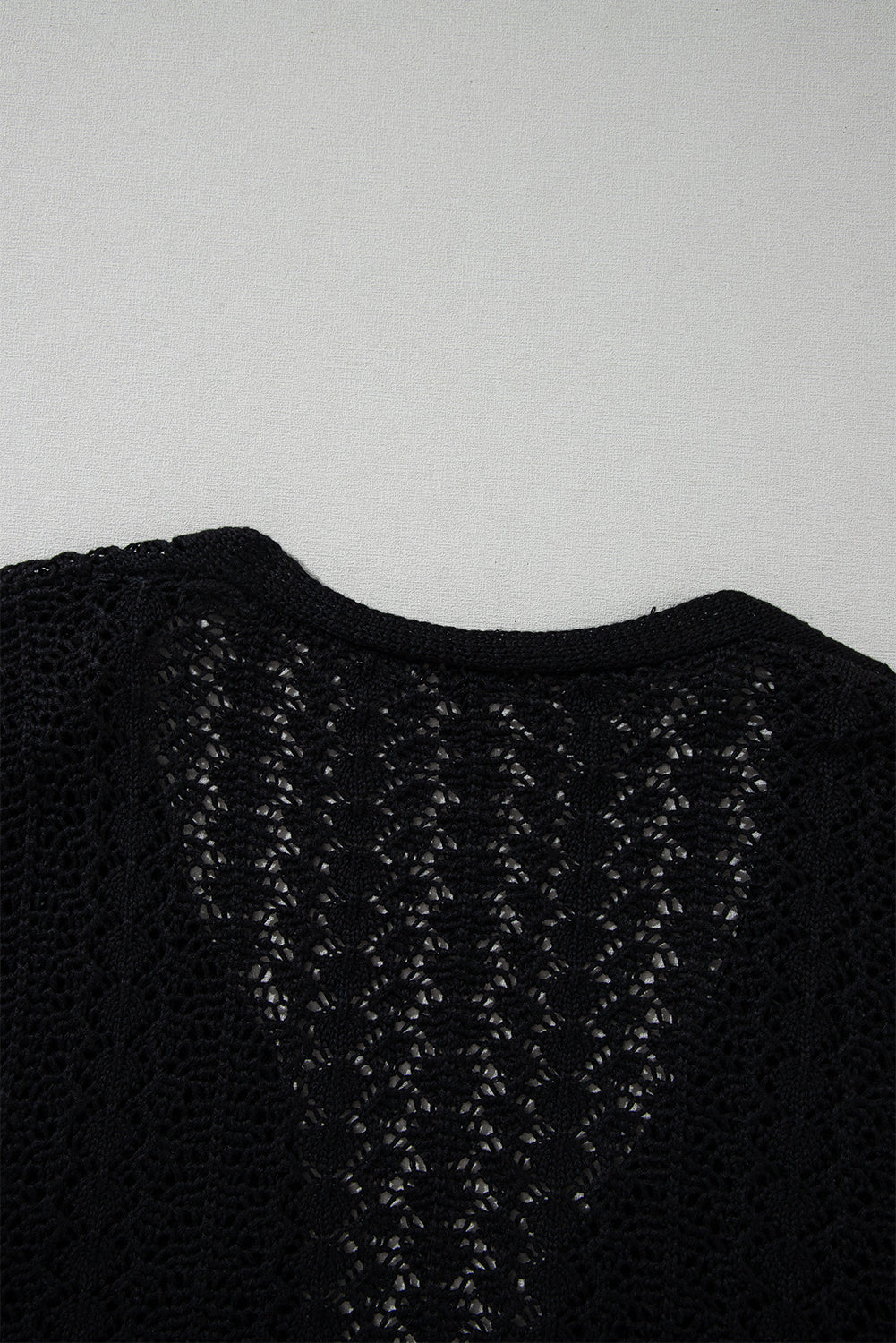 Chic Hollow Out Knit Cardigan with Drop Shoulders