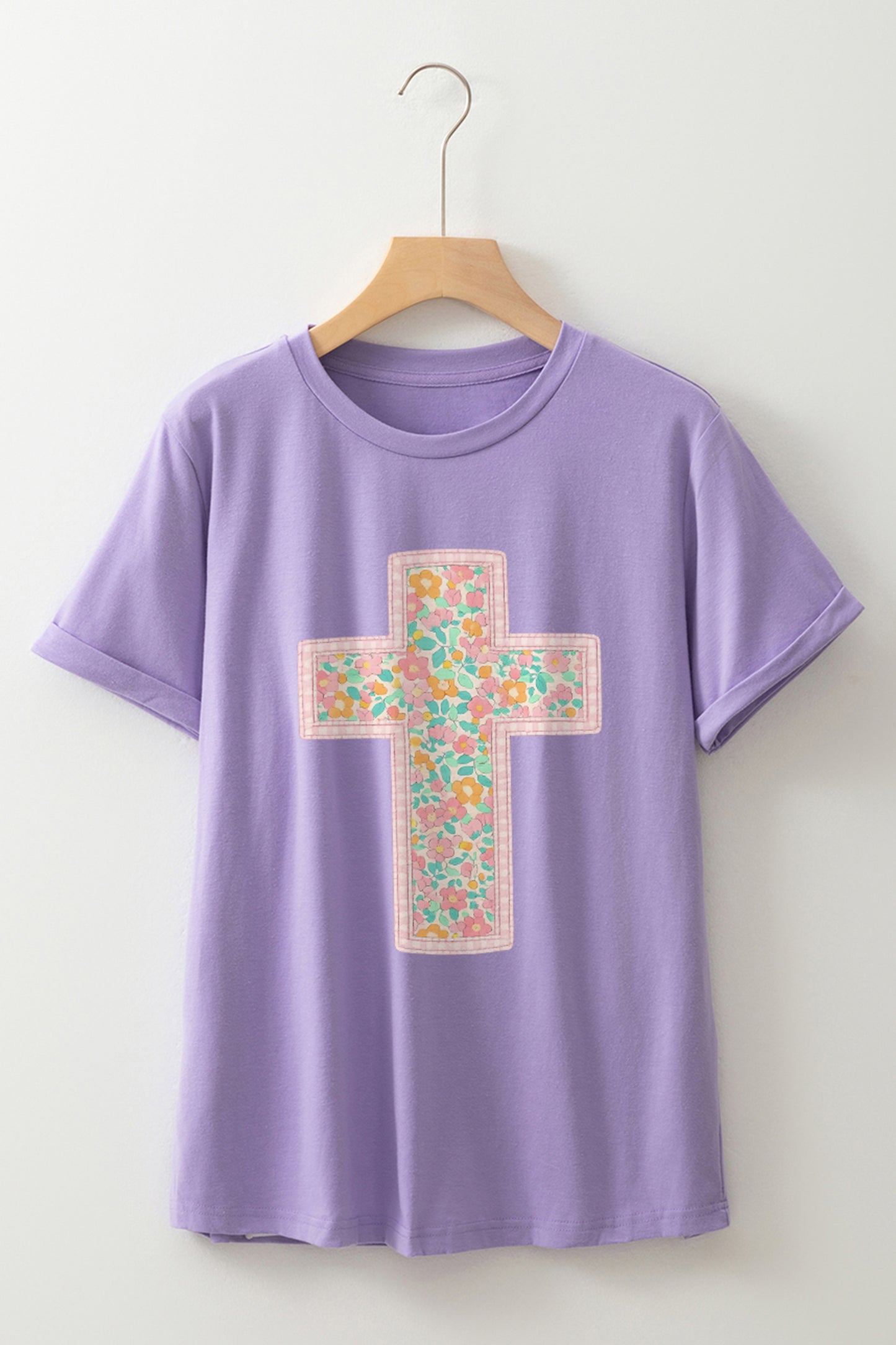 Easter Floral Cross Christian Faith Graphic Tee